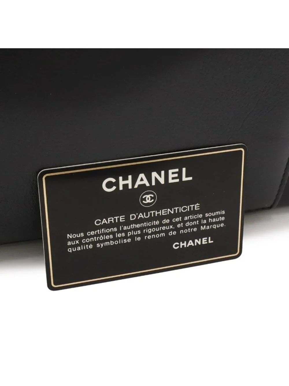 Chanel Chain Handle Tote Leather Black Gold Vintage